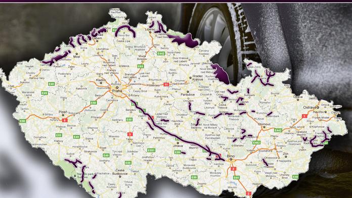 MAPA: Kam bez zimních pneumatik vůbec nesmíte vyrazit?