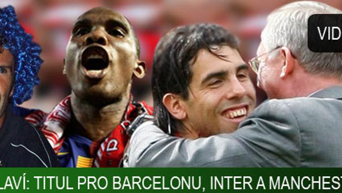 Šampioni slaví: titul pro Barcelonu, Inter a Manchester. VIDEA Z OSLAV