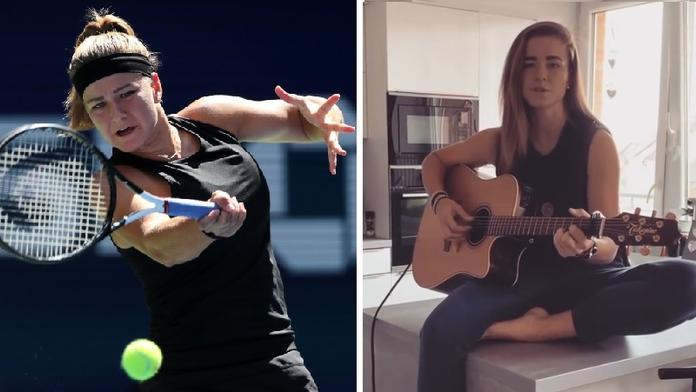 Muchová vyměnila raketu za kytaru. Trénovat ale musí na dálku