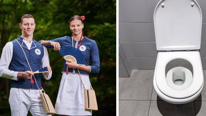 Čeští olympionici a ilustrační fotografie toalet