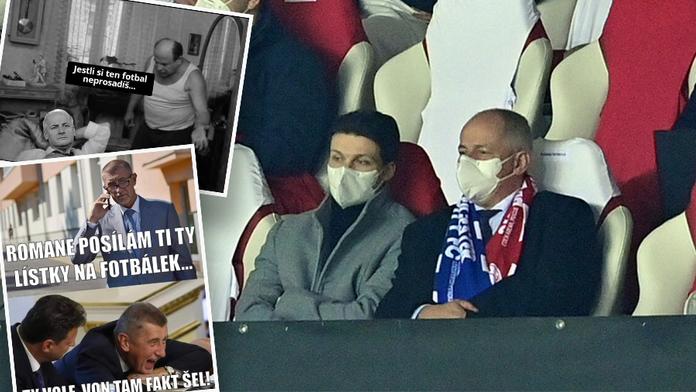 Někdo na JIPu, někdo ve VIPu. Vtipy o Prymulovi na fotbalu plní internet