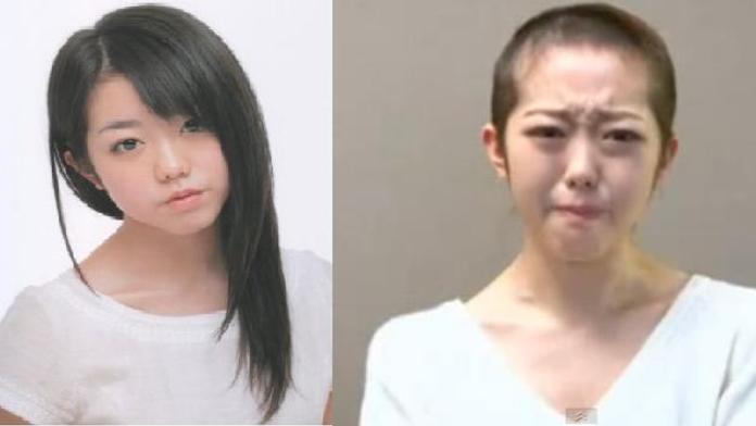 Japonská popová hvězda si oholila hlavu za trest, že spala s klukem