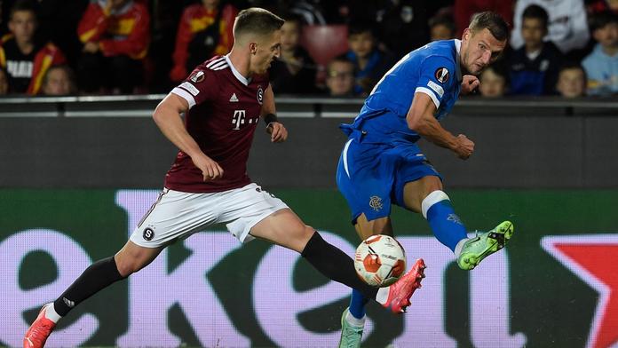 Sparťan Tomáš Wiesner v zápase proti Rangers