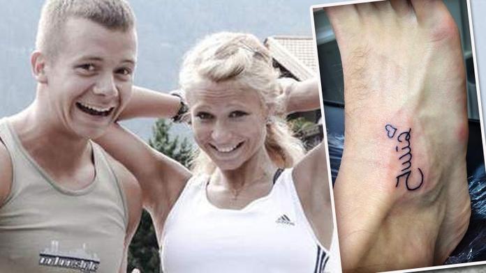 Dojemný vzkaz mrtvé lásce! Sáňkař (21) splnil slib, nechal si vytetovat jméno zemřelé biatlonistky