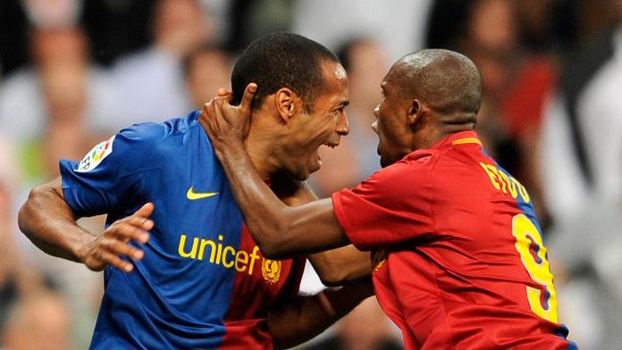 Thierry Henry a Samuel Eto'o v dresu Barcelony