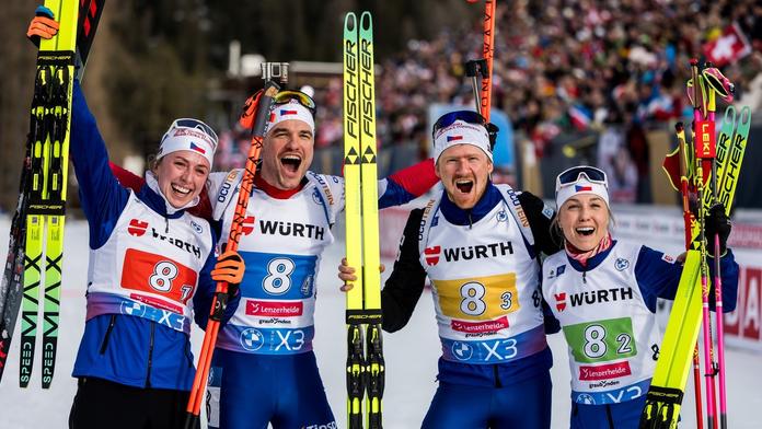 Český biatlon slaví: první medaile od covidu. Nejlepší výsledek za deset let