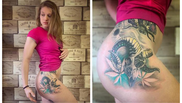 Medojed Mašková se pochlubila sexy postavou, ukázala tetování s konopím