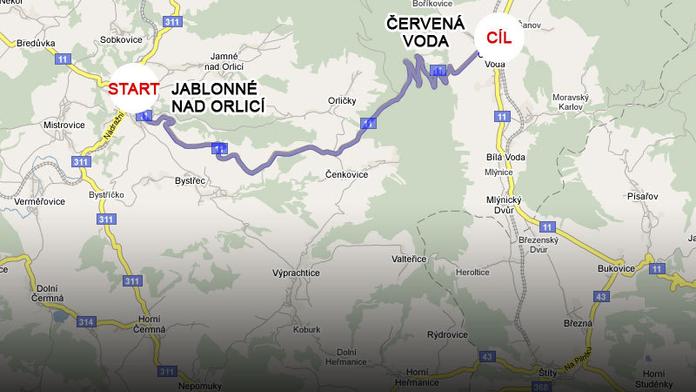 Nejkrásnější silnice: Jablonné nad Orlicí – Červená voda