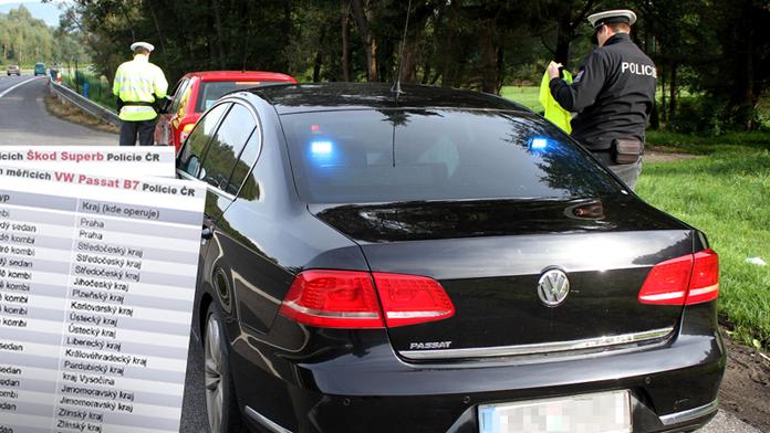 Známe značky policejních superbů a passatů! SEZNAMY