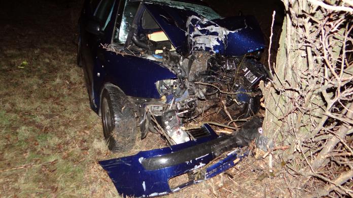 Řidič rozbil auto o strom, ve velmi vážném stavu skončil v nemocnici