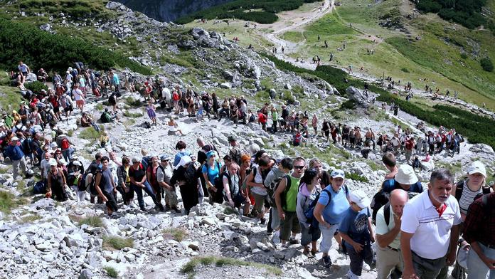 Fronta na vrchol hory Giewont