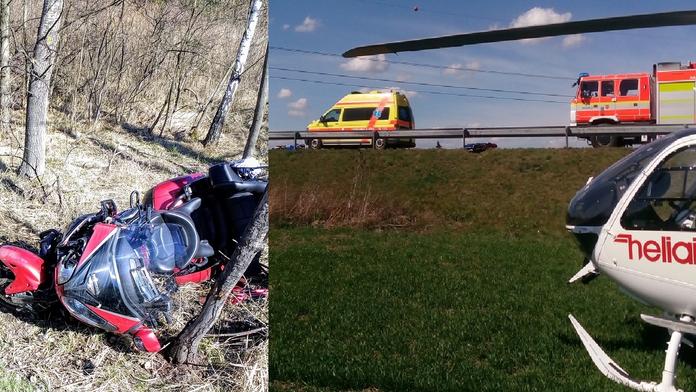 Nehody motorkářů na Ostravsku: Mladík (27) bojuje o život