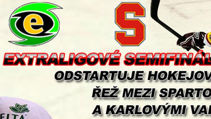 Extraligové semifinále odstartuje hokejová řež mezi Spartou a Karlovými Vary