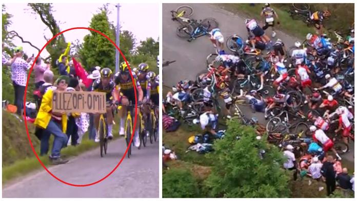 Nehoda na 1. etapě Tour de France