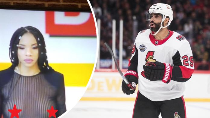 NHL ve Švédsku? Zraky se ubíraly na zpěvačku, neměla podprsenku!
