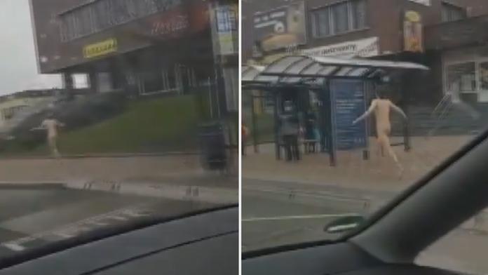 Po ulicích v Mostě běhal naháč. Video pobavilo lidi na internetu