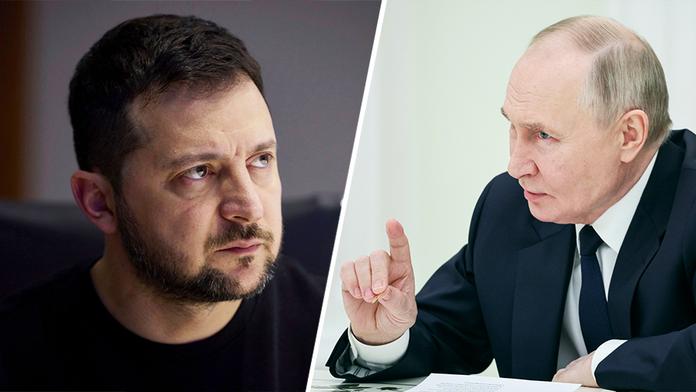 Volodymyr Zelenskyj a Vladimir Putin