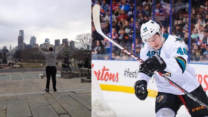 Hertl už se vrátil k týmu! Ve Philadelphii si zahrál na Rockyho