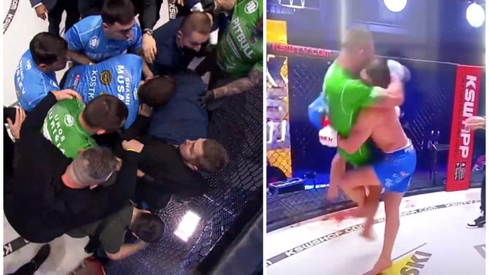 Rvačka po zápase! Ruský bojovník po vítězství znovu napadl soupeře