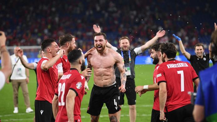 Slavící fotbalisté Gruzie