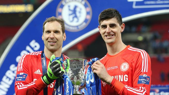Petr Čech a Thibaut Courtois