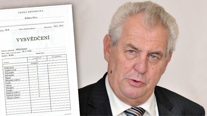 Máme vysvědčení prezidenta Miloše Zemana: To se budete divit!