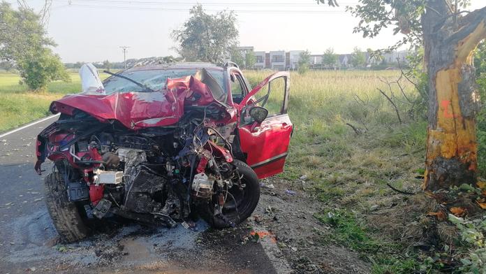 Další tragédie na silnici. U D1 zemřel řidič po nárazu do stromu