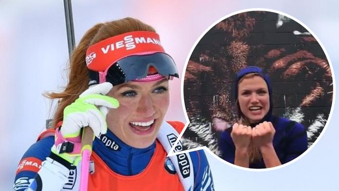 VIDEO: Koukalová zase rozveselila fanoušky: Stala se divokou tygřicí!