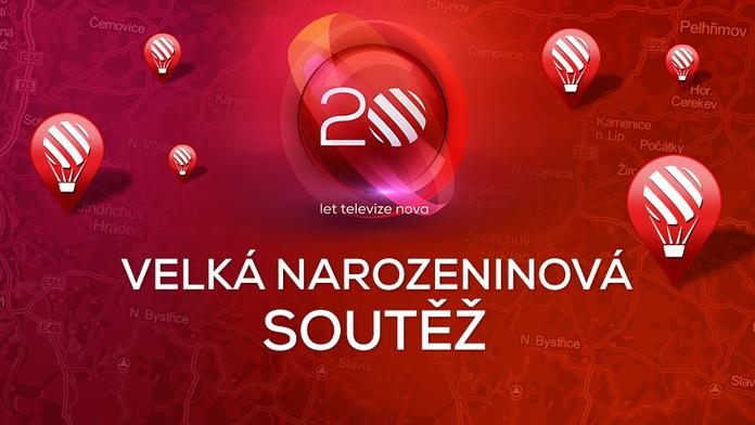 TV Nova slaví 20. narozeniny! Čeká na vás 20 skvělých dárků včetně auta. MAPA ZDE