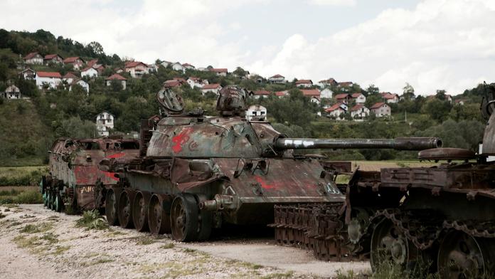 Opuštěné tanky po občanské válce v Chorvatsku