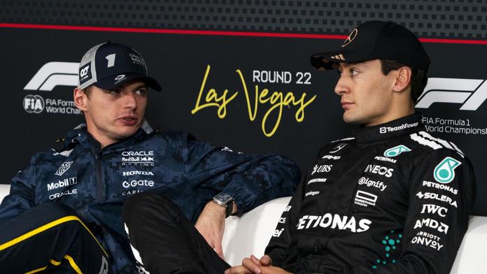 Max Verstappen a George Russell