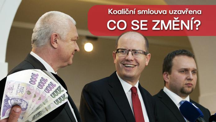PŘEHLED: Co nám přinese nová koalice? Co nám ZLEVNÍ a kdo zaplatí víc?