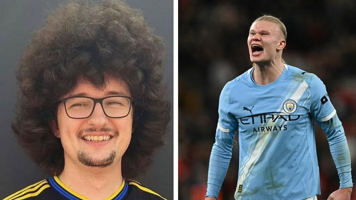 Manchester City si utahuje z vlasatého fanouška United. Využil Haalanda