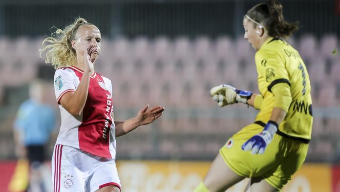 Brankářka Isa Pothofová proti Ajaxu