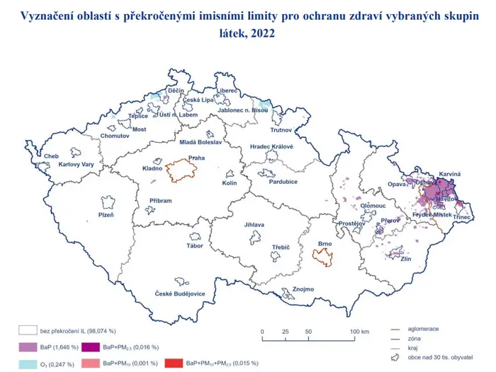 Oblasti s překročenými limity