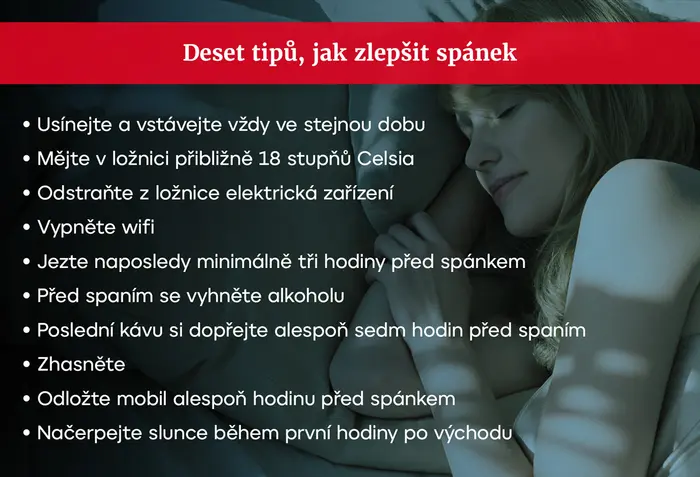 GRAFIKA Deset tipů, jak zlepšit spánek