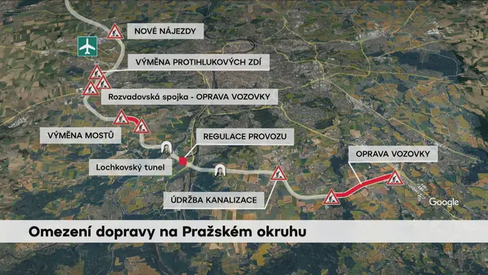 Omezení dopravy na Pražském okruhu