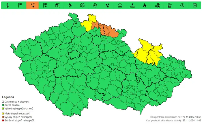 Výstraha před sněhem, 28. 11. a 29. 11.
