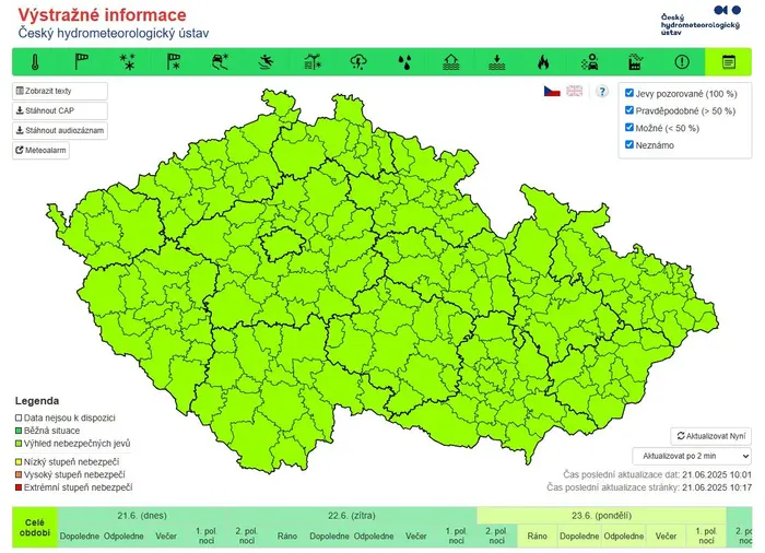 Předběžné varování před bouřkami