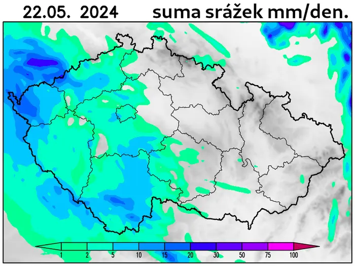 Suma srážek ve středu