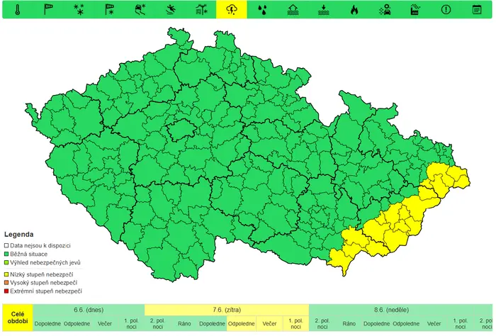 Výstraha na sobotu 7.6.