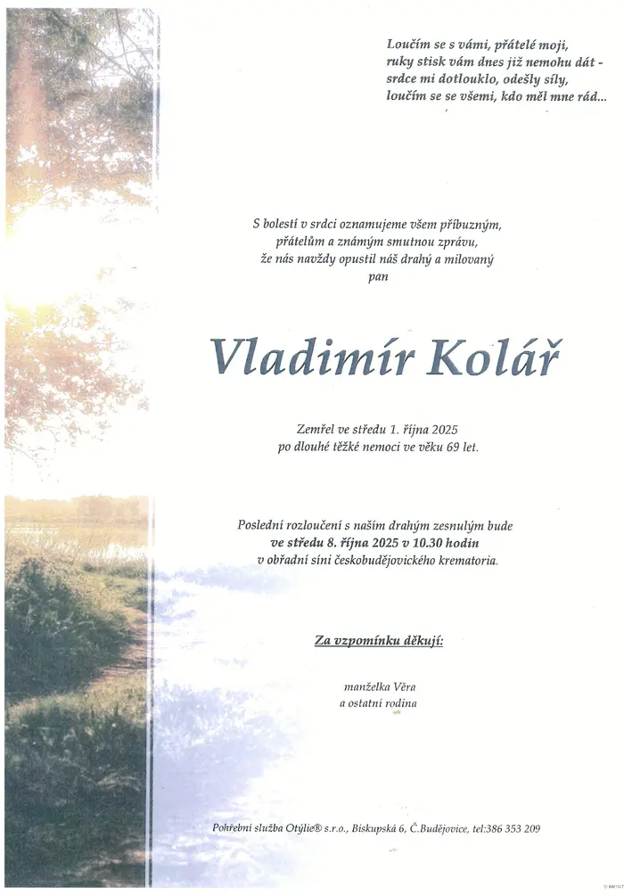 Parte hasiče Vladimíra Koláře