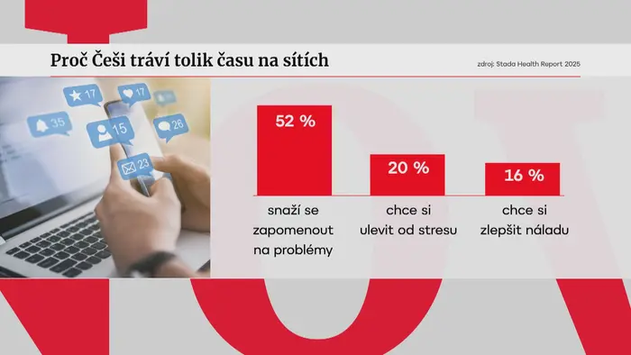 Grafika: Proč Češi tráví tolik času na sítích