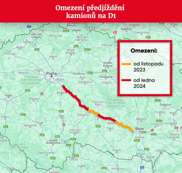 Omezení předjíždění kamionů na D1