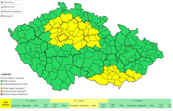 Výstraha před vysokými teplotami