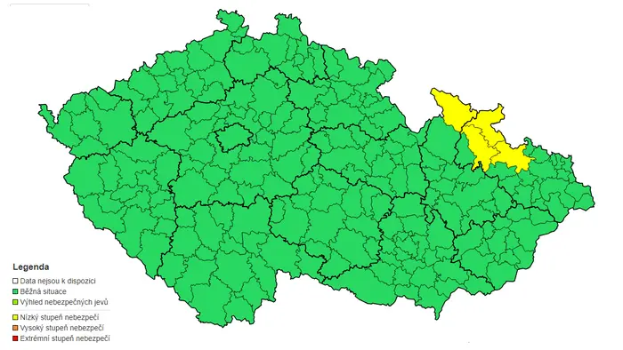 Výstraha před silným větrem, 8. 10. a 9. 10. 2024