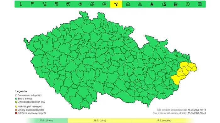 Výstraha ČHMÚ – Vydatný déšť