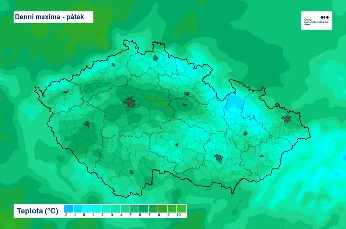 Denní maxima, pátek 24. 1. 2024