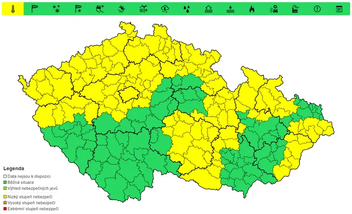 Výstraha před silným mrazem, 18. 2. až 20. 2.