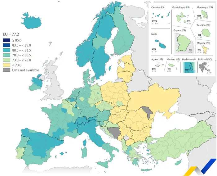 Očekávaná délka života u mužů v roce 2021
